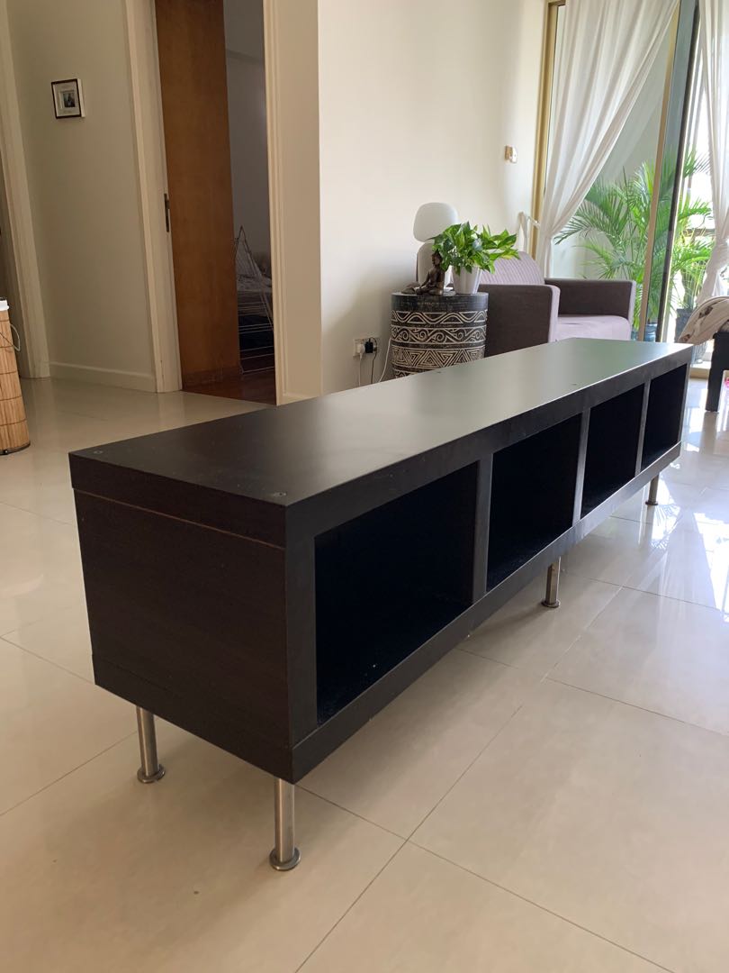 Ikea Black TV Console Storage Bench 190cm, Furniture & Home Living