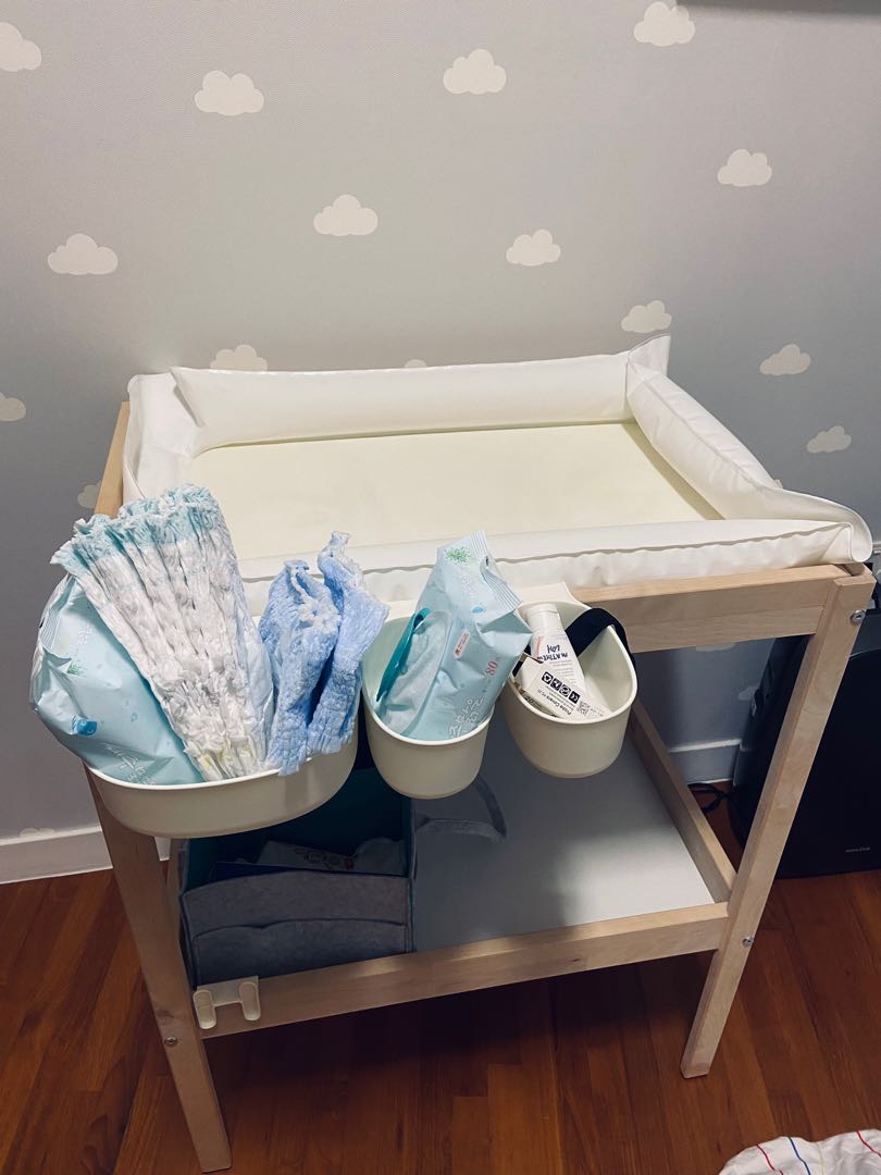 IKEA diaper changing table + accessories, Babies & Kids, Baby Nursery