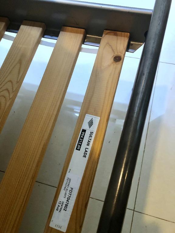 Ikea Heimdal Silver Metal Bedframe Queen Size with free foam mattress, Furniture & Home Living