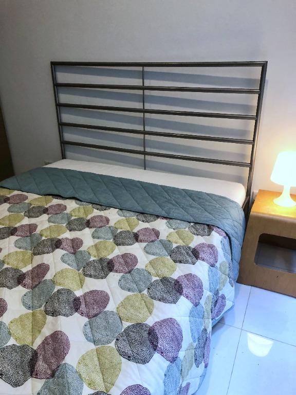 Ikea Heimdal Silver Metal Bedframe Queen Size with free foam mattress