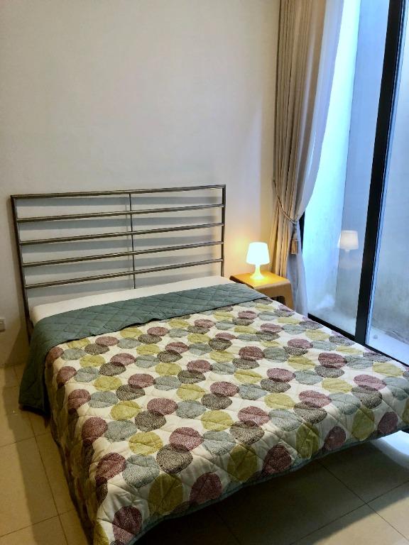 ikea heimdal silver metal bedframe queen size with free foam mattress furniture home living furniture bed frames mattresses on carousell