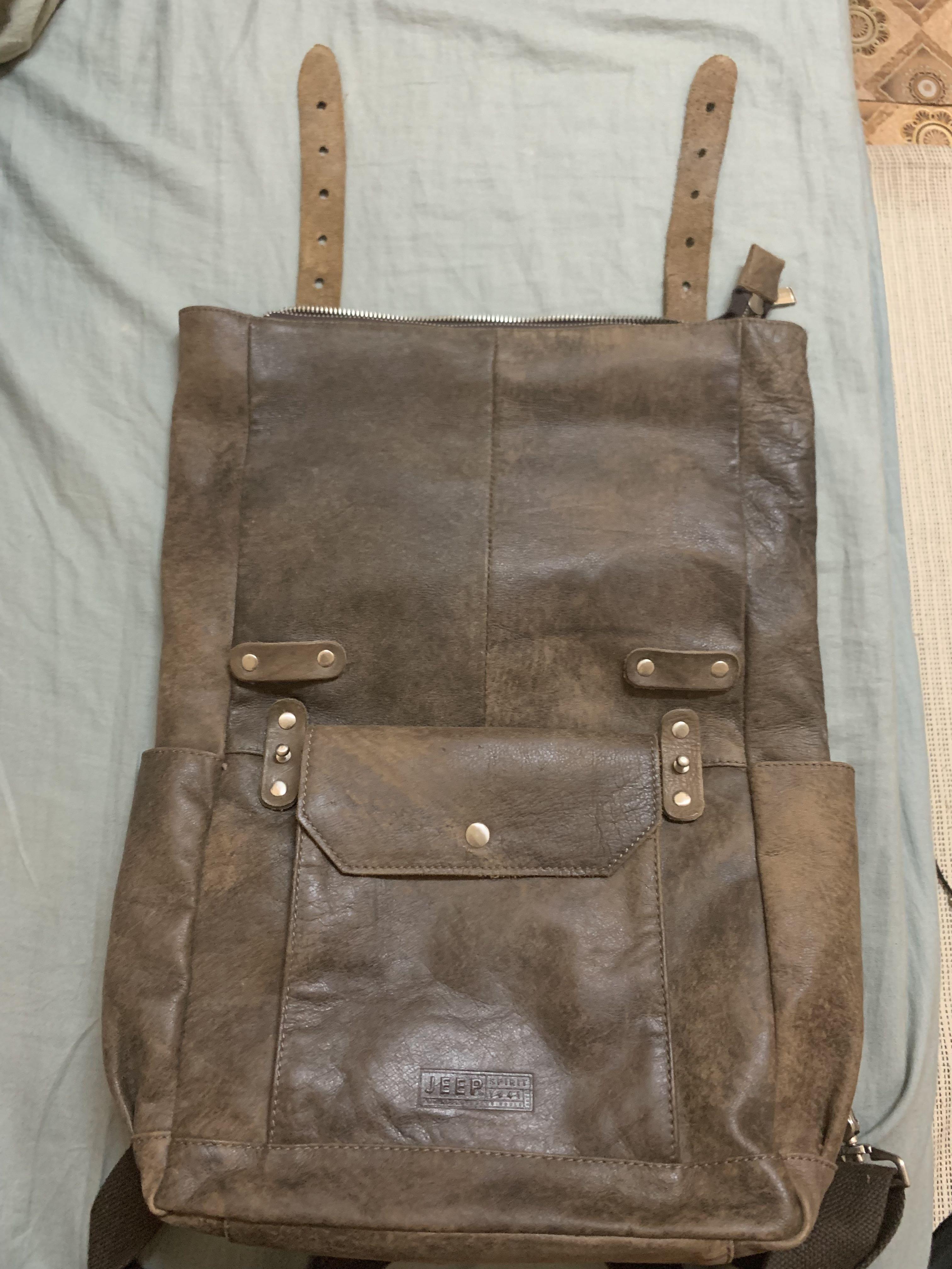 jeep leather backpack
