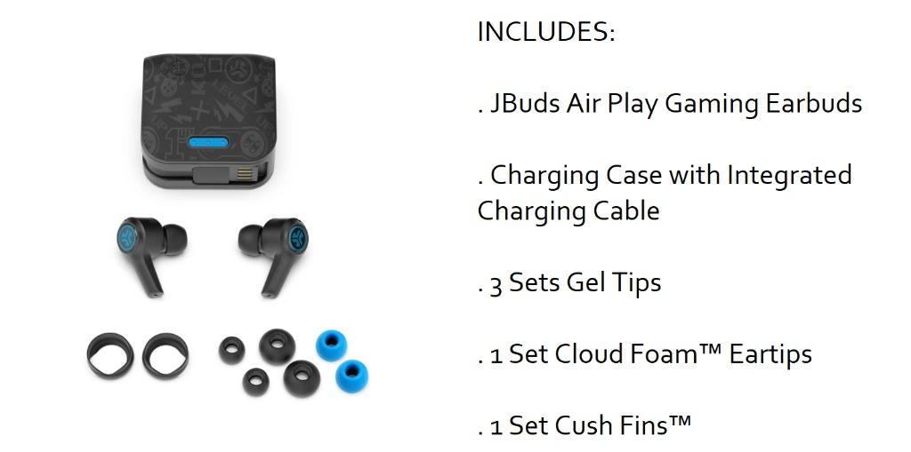 JLab JBUDS Air Play Gaming Earbuds Audio Headphones Headsets