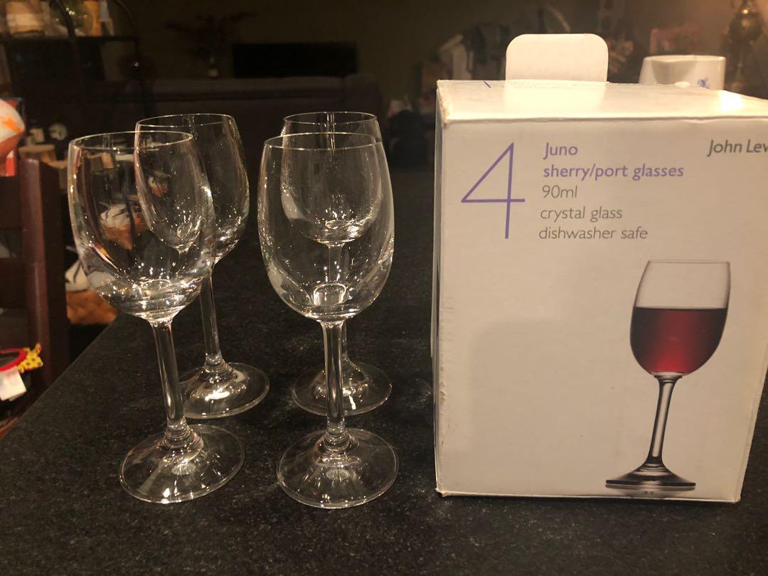 John Lewis port glasses x4, Furniture & Home Living, Kitchenware