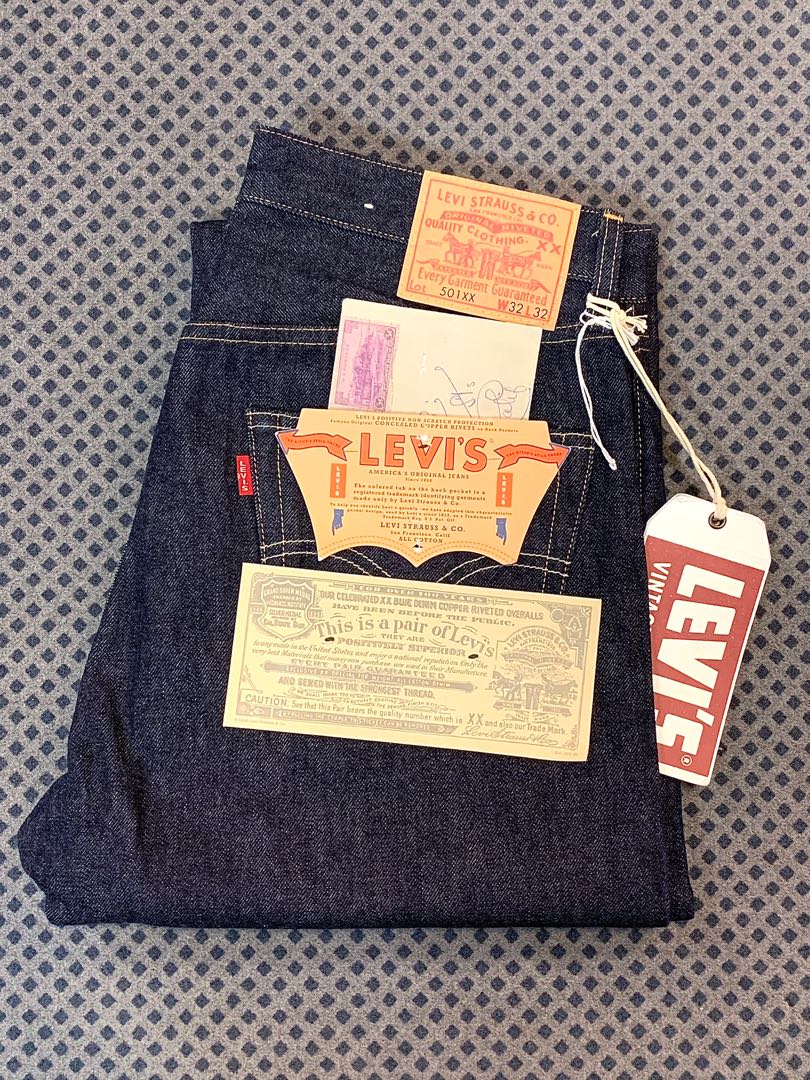 Levis 501 LVC 1955 USA Big E Selvedge, Men's Fashion, Bottoms