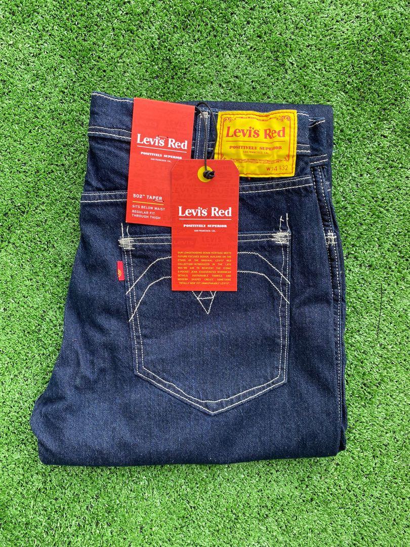 Levi's Red 502 Taper Fit Jeans, Men's Fashion, Bottoms, Jeans on Carousell