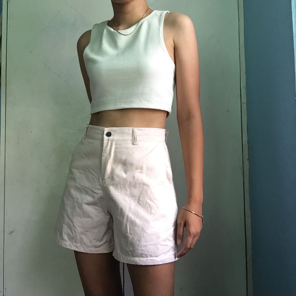 bright pink high waisted shorts