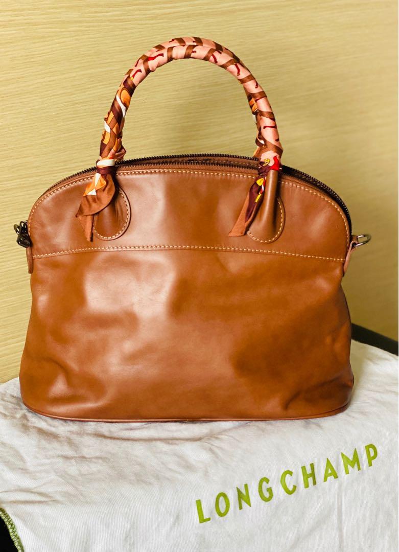 Longchamp Brown Leather Au Sultan Top Handle Bag
