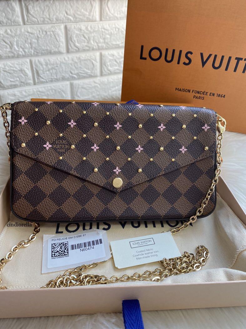 SOLD Louis Vuitton LV Limited Edition Felicie Studs (Authentic), Luxury, Bags & Wallets Carousell