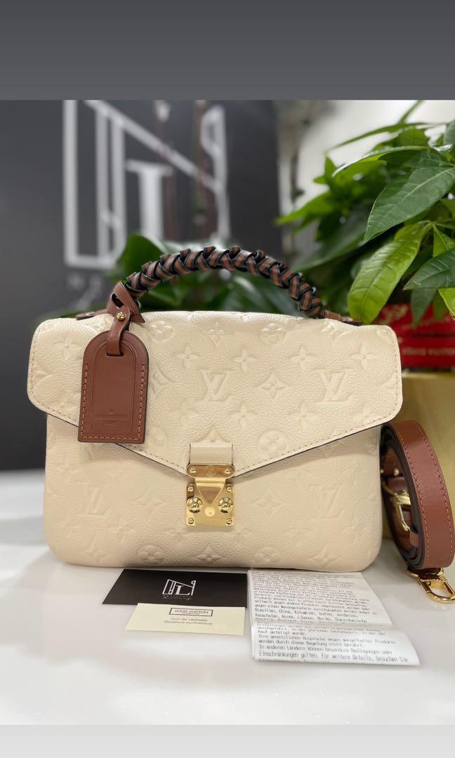 Louis Vuitton Pochette Metis Braided Empreinte Creme Beige Leather Bag