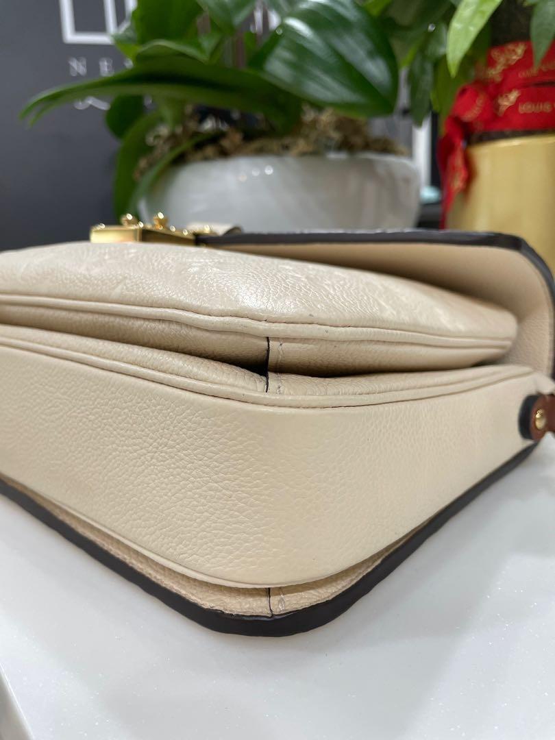 Louis Vuitton Pochette Metis Empreinte Braided Creme Beige Caramel Leather