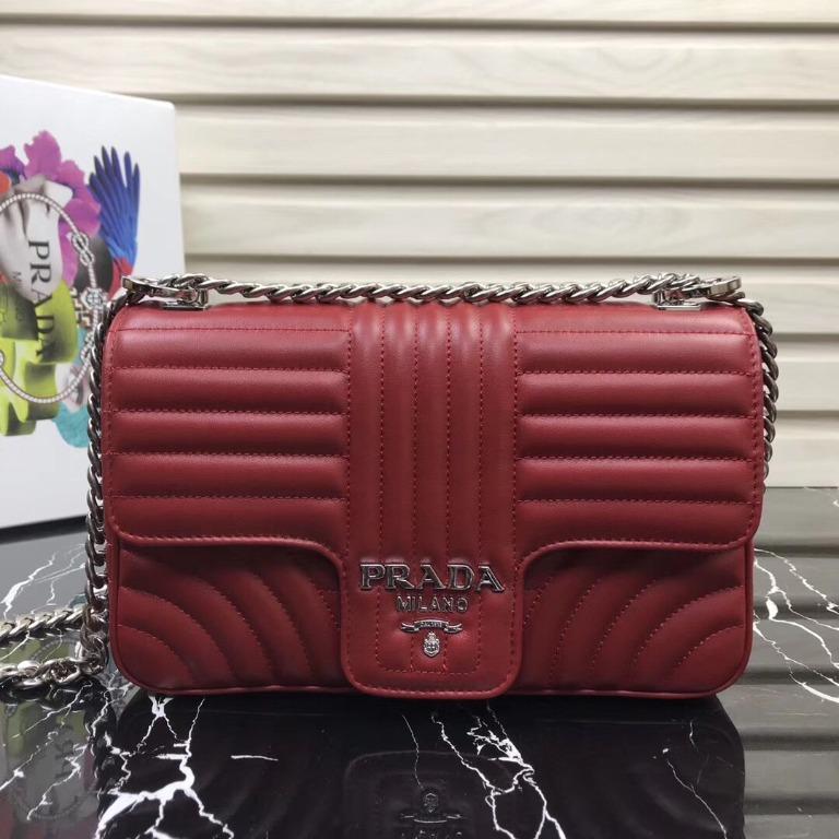 Medium Leather Prada Diagramme Bag, Women's Fashion, Bags & Wallets, Purses  & Pouches on Carousell