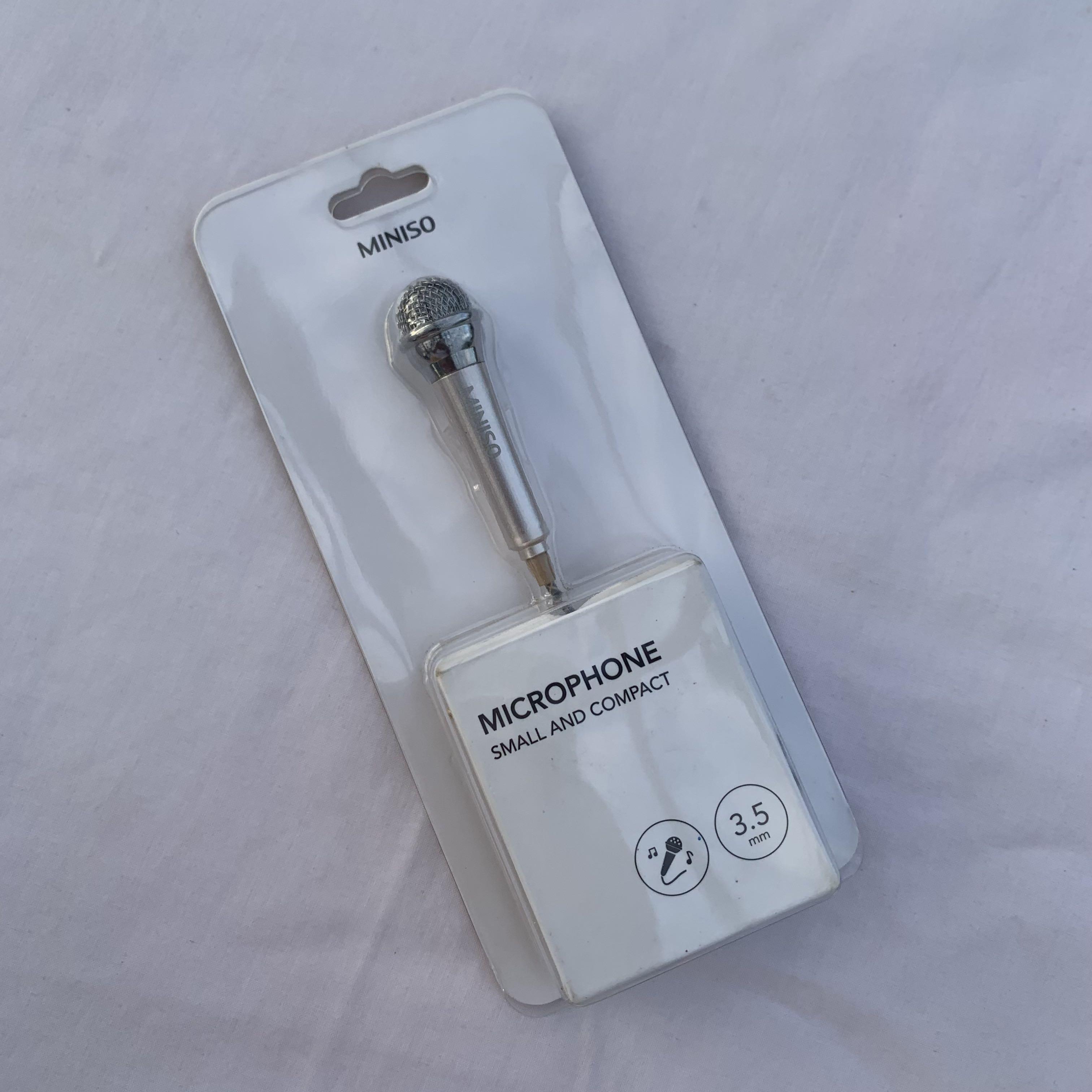 mini microphone gold miniso small compact mic 3.5mm, Audio, Microphones