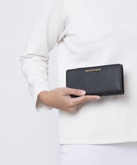 MK MICHAEL KORS CONTINENTAL WALLET BLACK Women s Fashion Bags