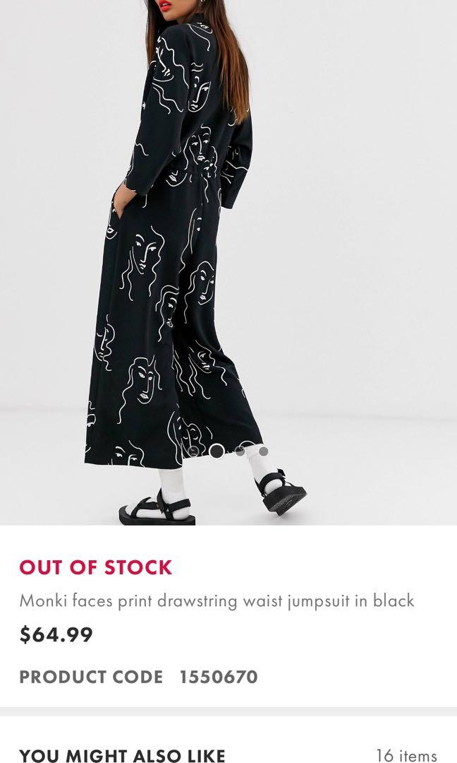 Monki face jumpsuit new arrivals