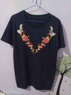 Navy Bordir Mini Dress