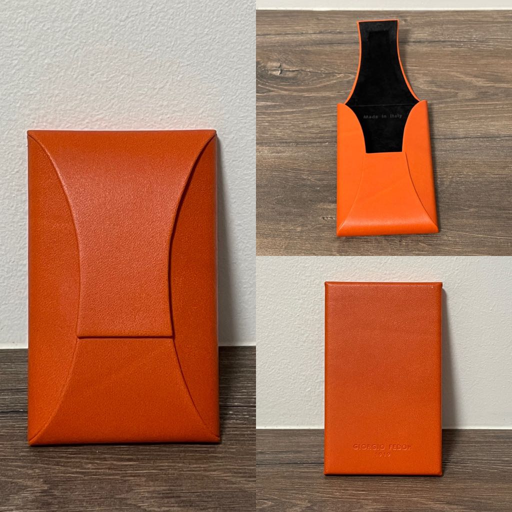 Fedon 1919 Classica ZIPPINO Leather Key Ring Pouch - Orange