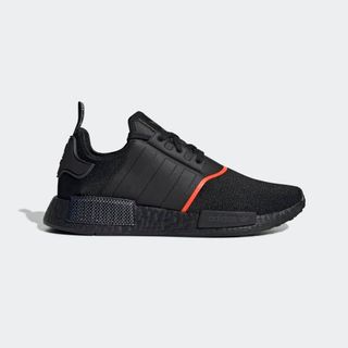 Red and black store nmds