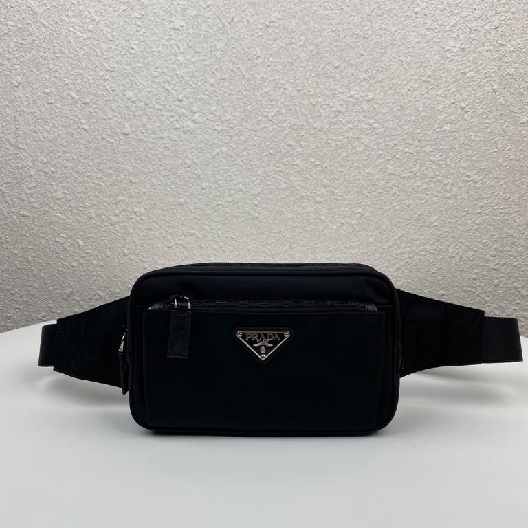 PRADA Nylon and Saffiano Leather Belt Bag