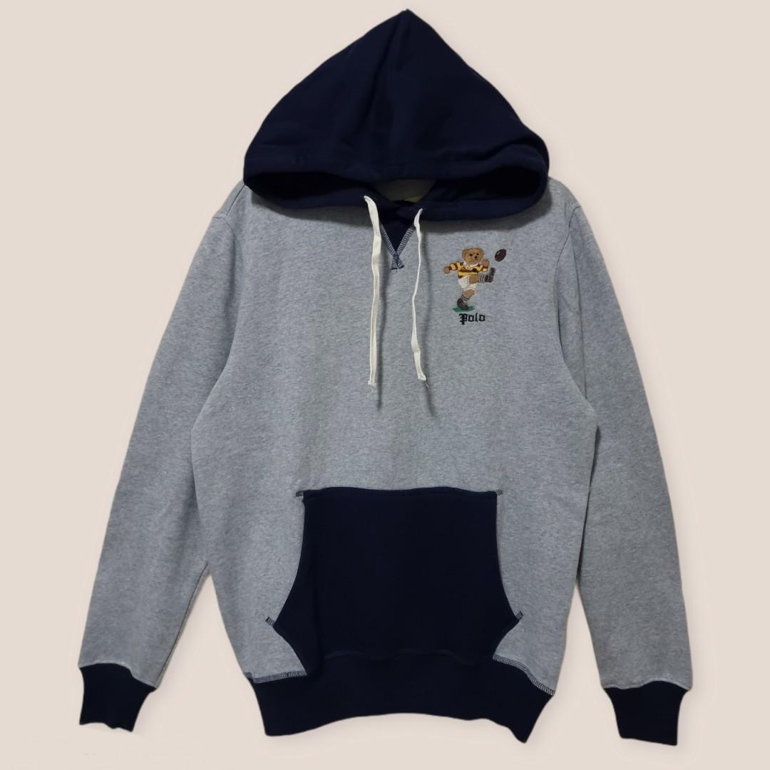 Ralph Lauren Embroidered Polo Bear Hoodie Grey, Women's Fashion, Coats,  Jackets and Outerwear on Carousell