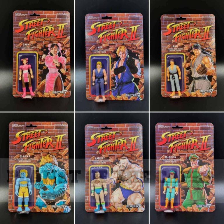 Super7 Reaction Street Fighter 2 MIB Lot - Ryu, Chun-li, Blanka