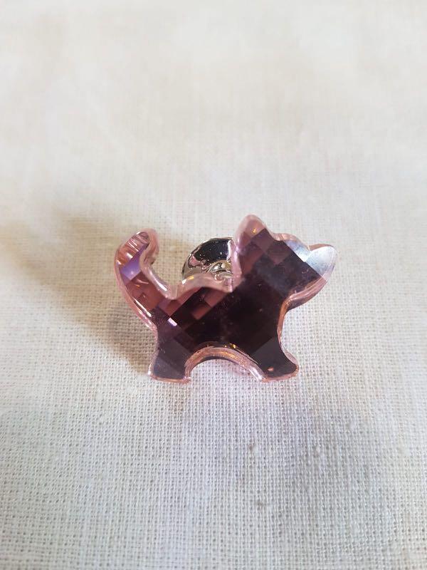 Swarovski Pink Cat Brooch Pin Women s Fashion Jewelry