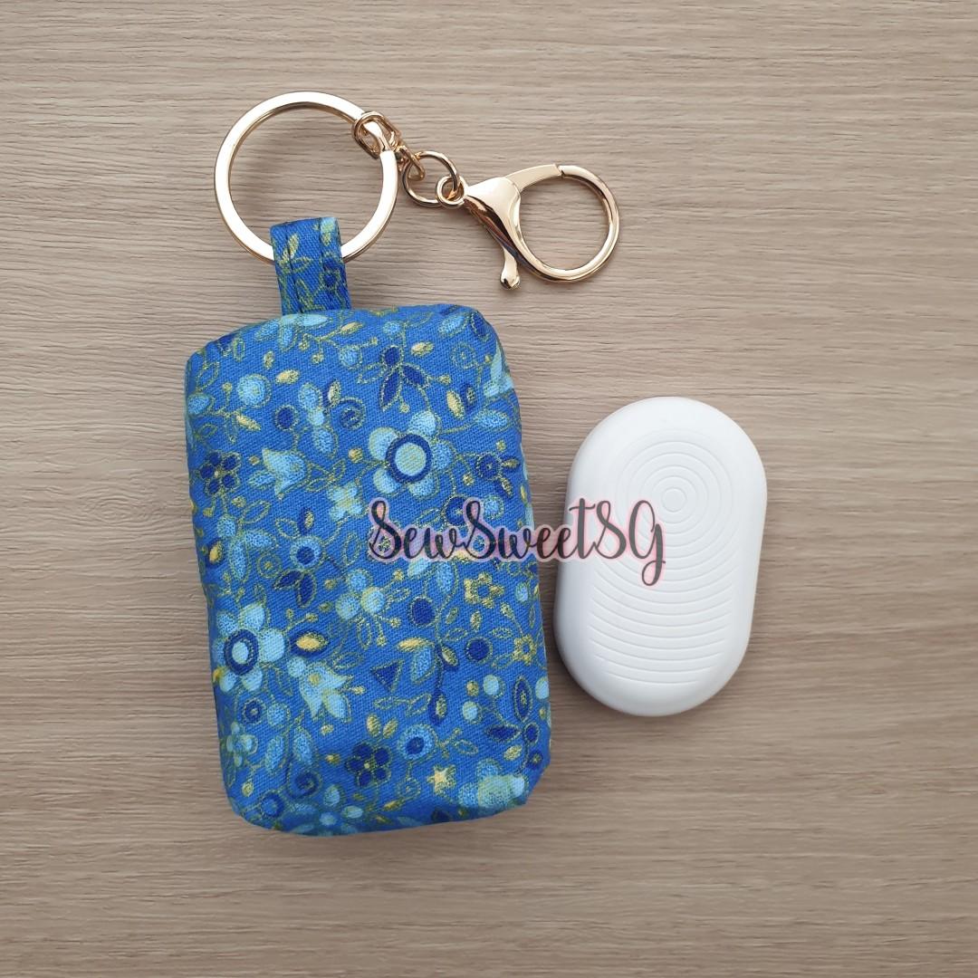 Trace Together Token Pouch (slim) Golden Blue Flowers (tracetogether