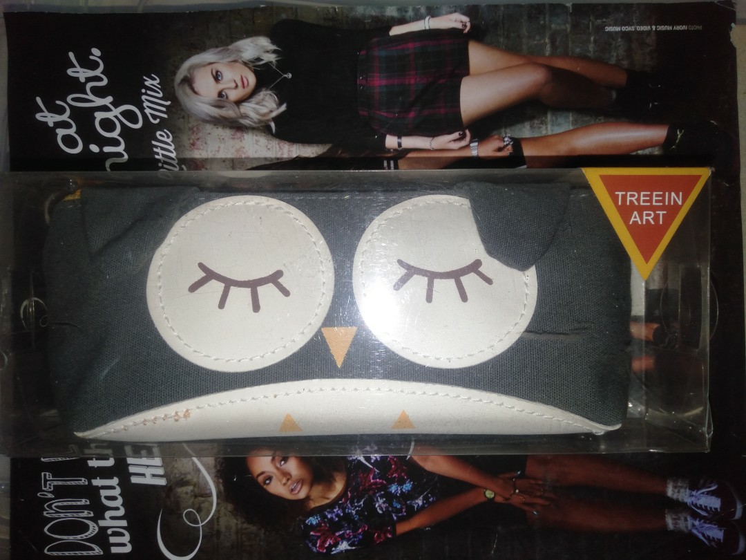 Treein Art Pencil Case (Owl Design) + Muji Pen (Add 5), Hobbies & Toys