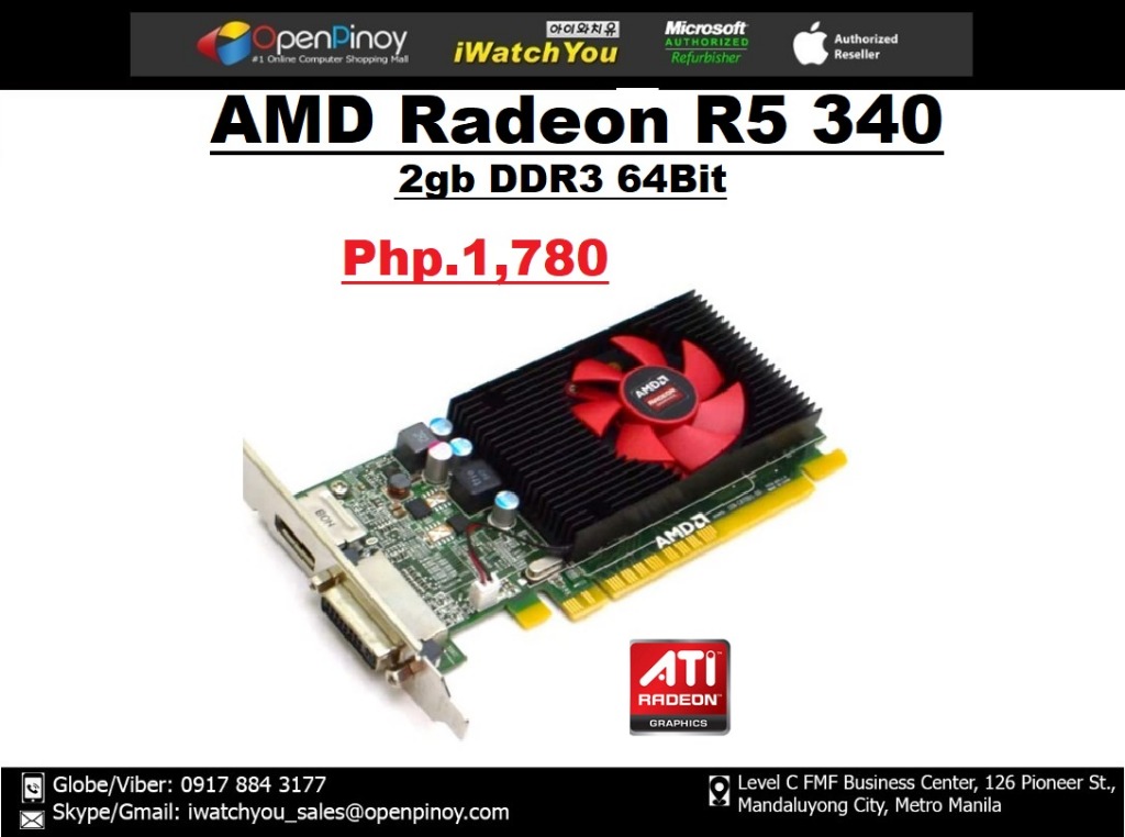 Used AMD RAdeon R5 340 PCI-E Graphics Card 2Gb, Computers  Tech, Parts   Accessories, Computer Parts on Carousell