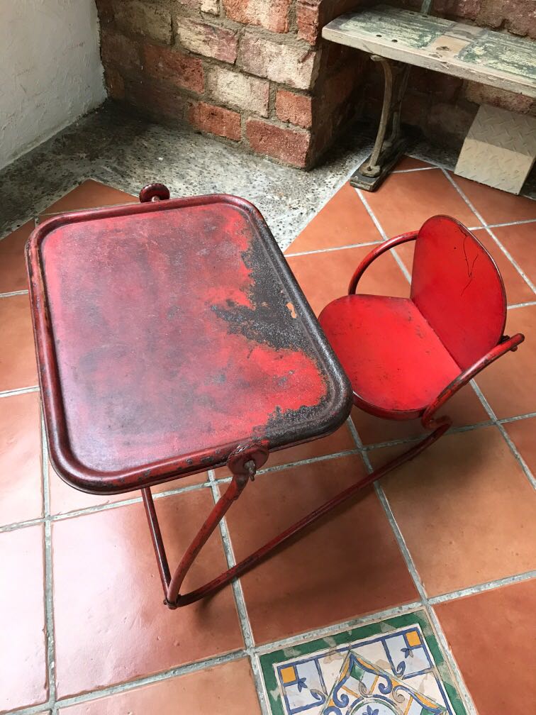 Vintage toddler desk and chair , Everything Else on Carousell