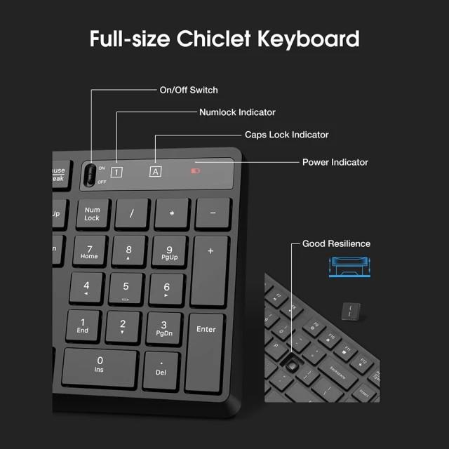 Wireless Keyboard And Mouse Set, VicTsing PC230A 104 Keycaps Keyboard