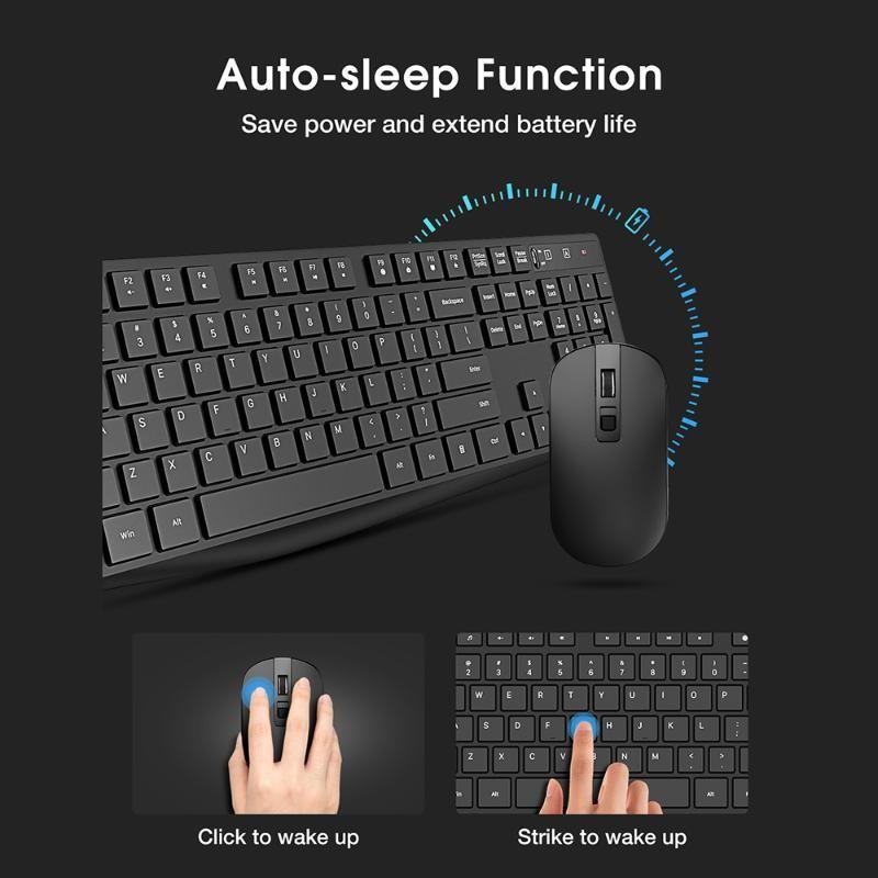 Wireless Keyboard And Mouse Set, VicTsing PC230A 104 Keycaps Keyboard