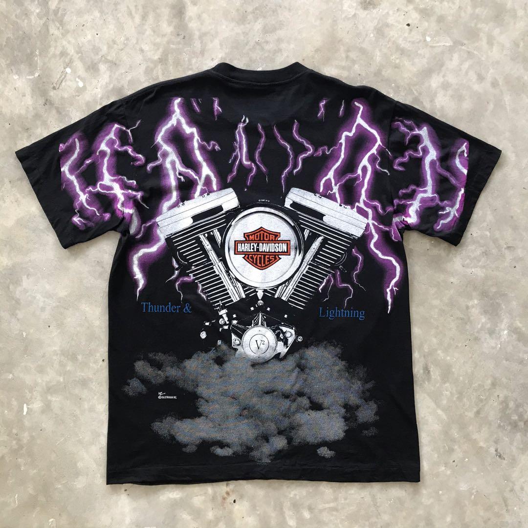 XL HARLEY DAVIDSON THUNDER LIGHTNING FULLPRINT Men s Fashion