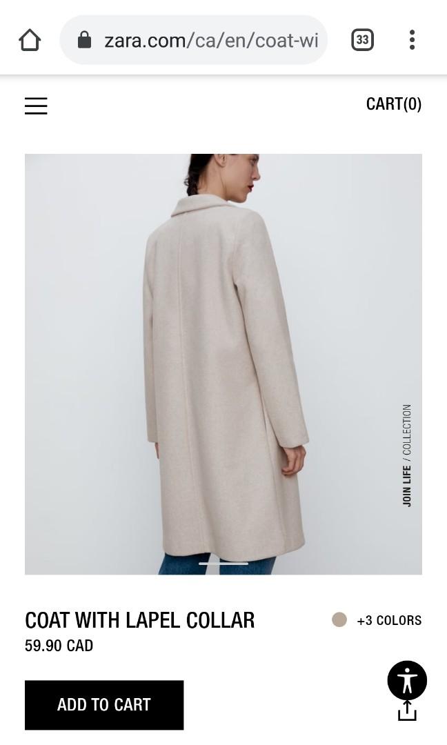 Zara sand coat sale