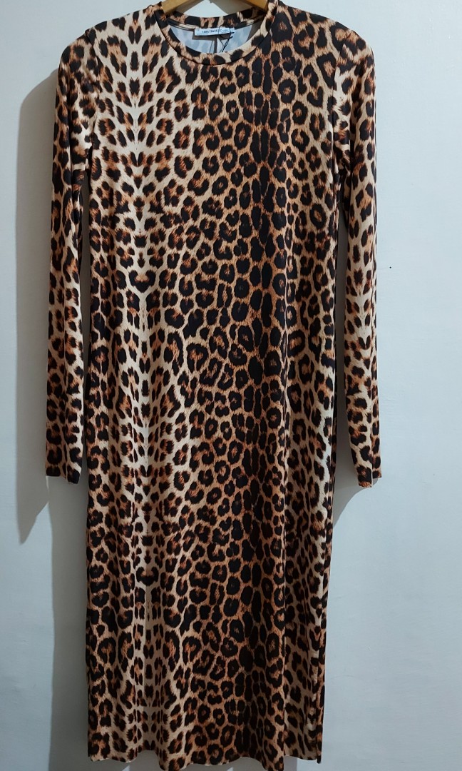 Zara Leopard Print Maxi Dress Women s Fashion Dresses Sets