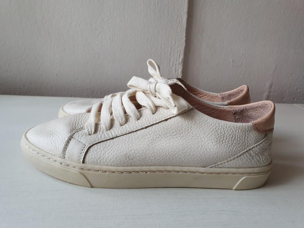 zara soft leather trainers