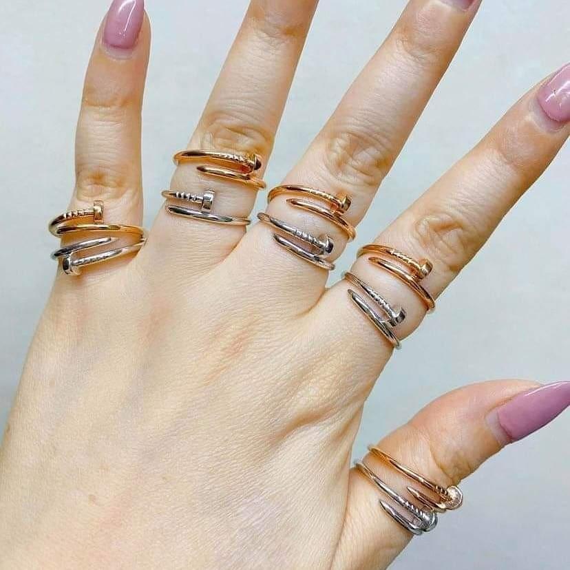18k Gold Nail Ring Women S Fashion Jewelry Organizers Rings On Carousell