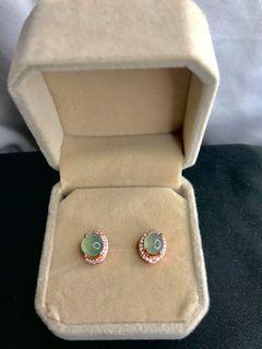 冰翡翠耳饰 Icy Green Jade Earrings