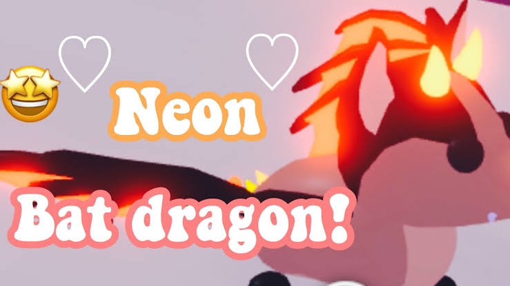 Adopt Me pets 4x Neon Bat Dragon all luminous instant Mega ...