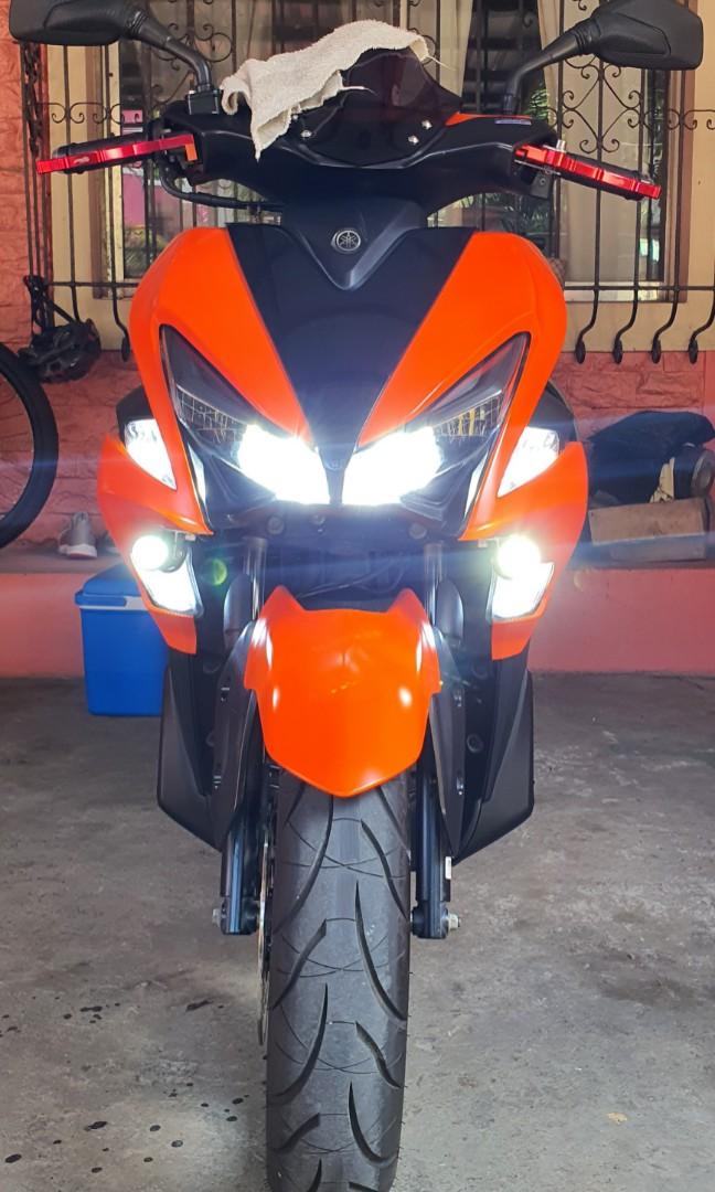 Aerox 2018 matte orange TLC!, Motorbikes, Motorbikes for Sale on Carousell