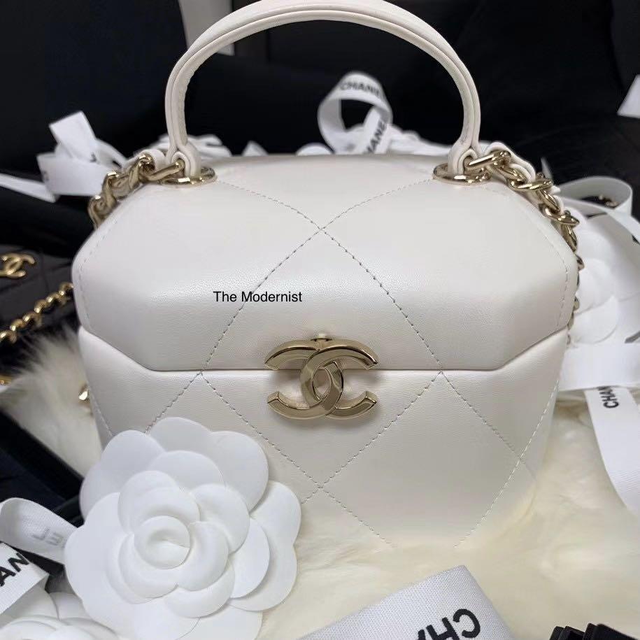 Chanel white top vanity case