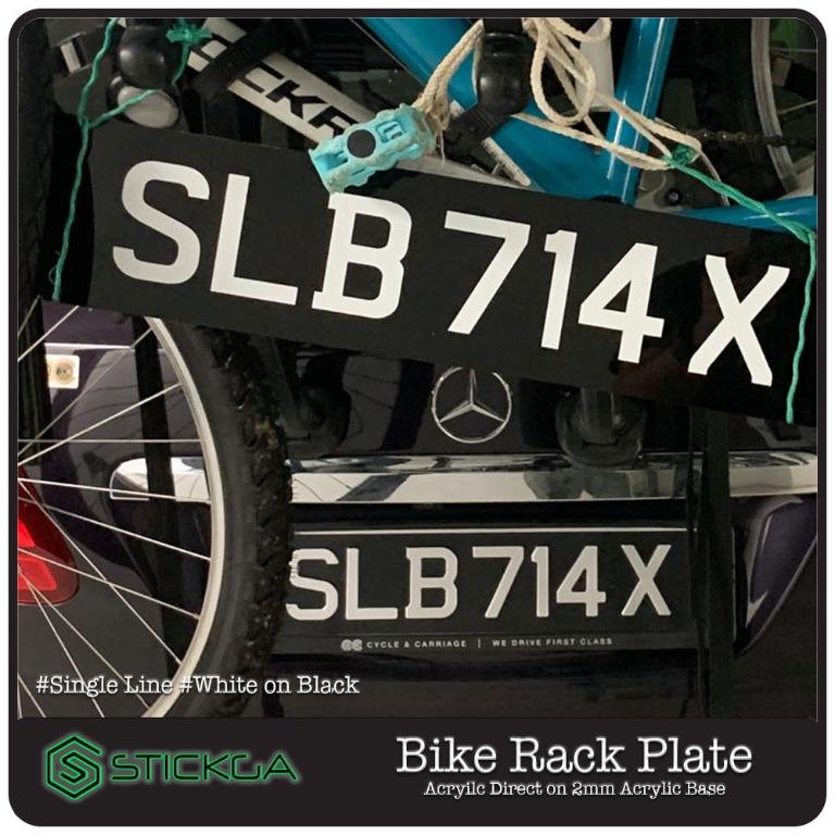 Extra license plate for top bike rack