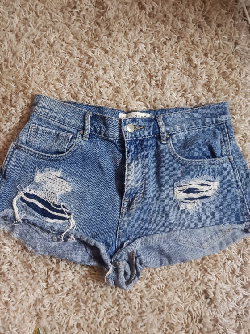 BULLHEAD DENIM HIGH RISE SHORTS, Women 