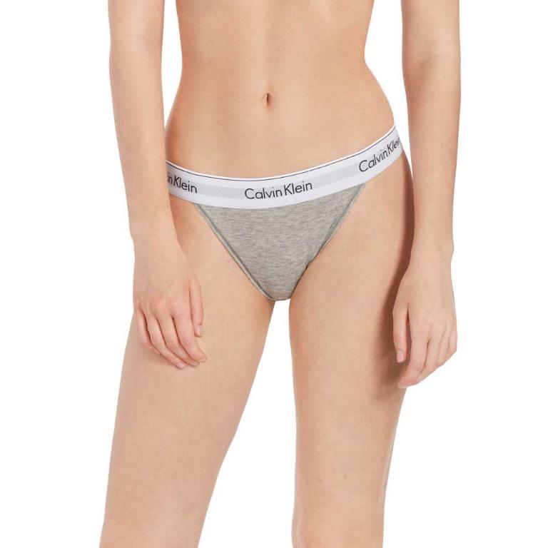 Calvin Klein Modern Cotton high leg tanga in grey (100% real and