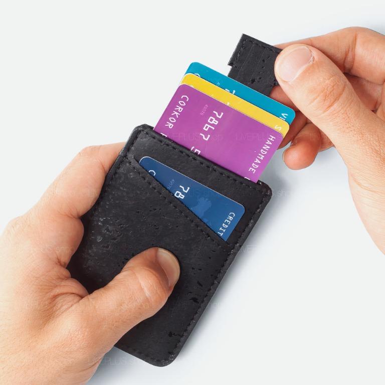 Corkor Vegan Cork RFID Safe Card Wallet, Black