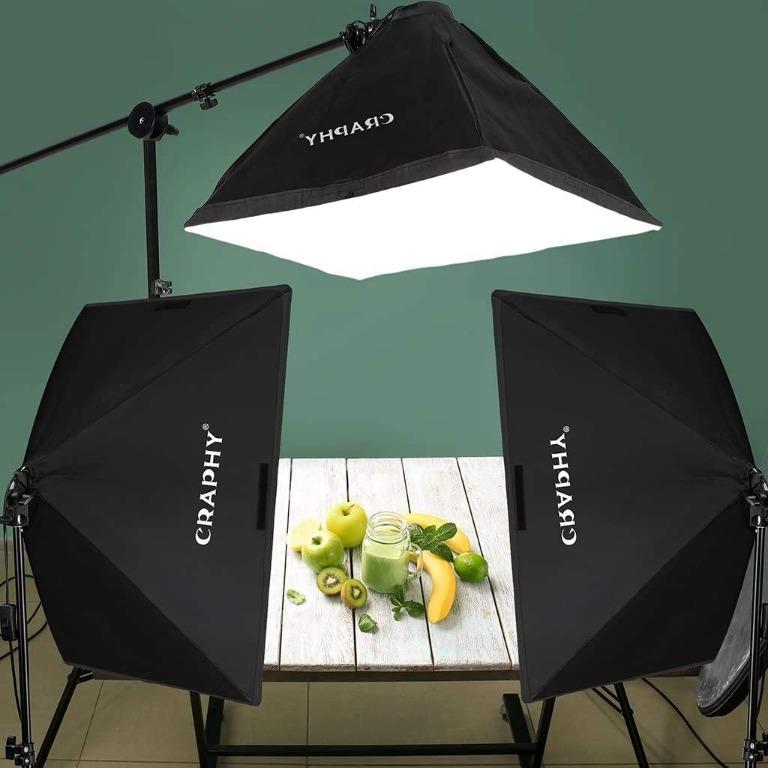 CRAPHY Professional Photo Studio Soft Box Lights Continuous