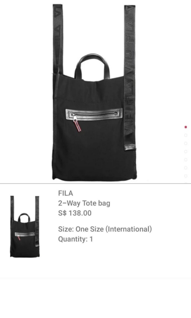 Fila 2 way tote bag Women s Fashion Bags Wallets Tote Bags on Carousell