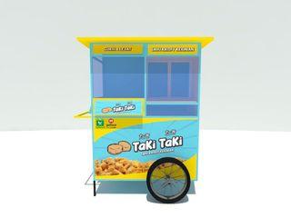 Gerobak Booth Jualan Tahu Kriuk Full Besi dan Roda