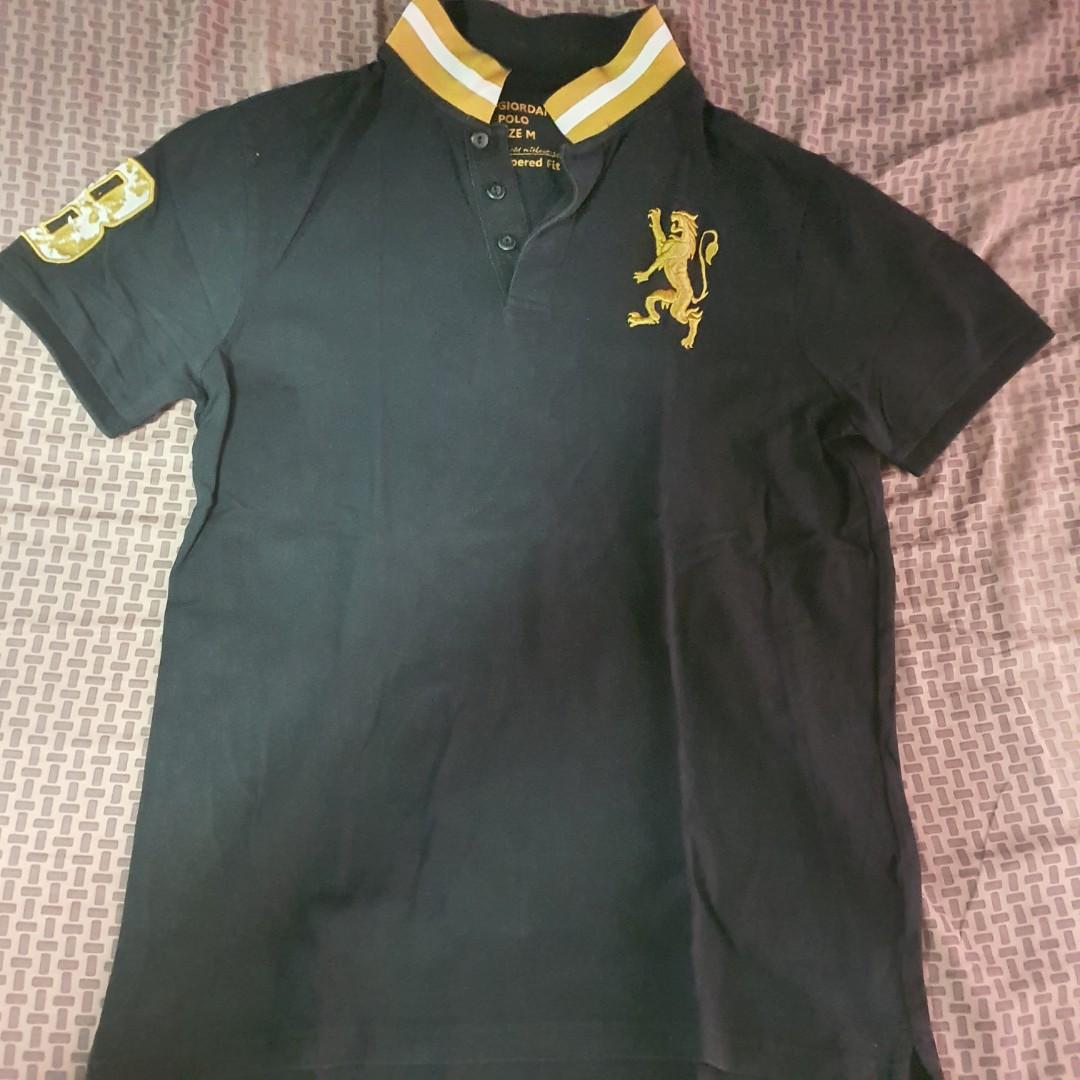 Giordano Medium Black Polo Shirt Tapered Fit Men s Fashion