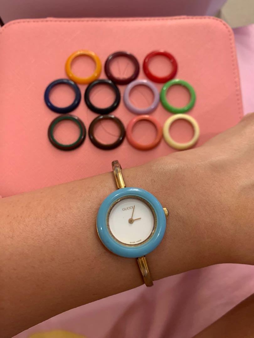 Gucci bangle bezel new arrivals watch